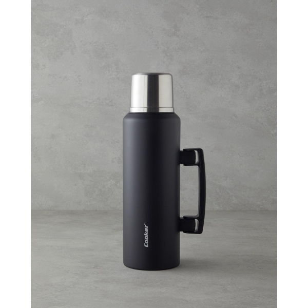 HeatLock Thermos with Steel Cup 1.5L Black