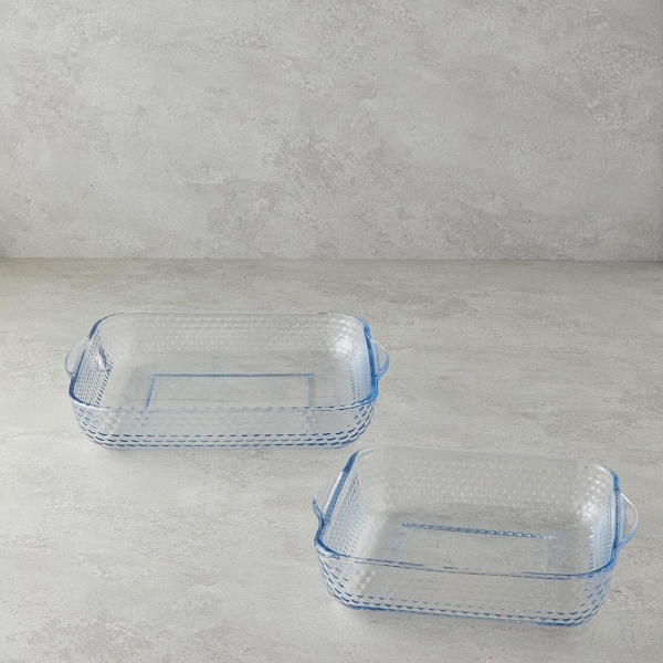 Bake&Serve Glass 2-piece Square Oven Dish 27x30-21x23 cm Transparent