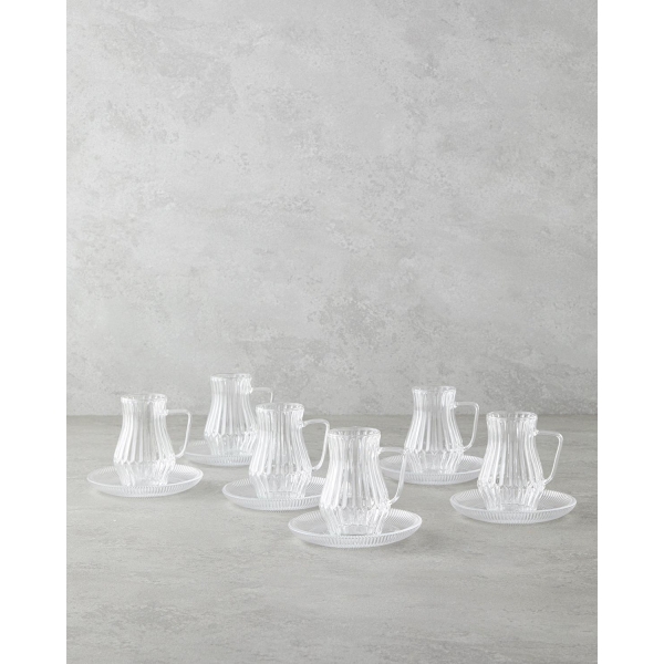 Rachel Glass 12 Piece Tea Set for 6 People 135 ml Transparent
