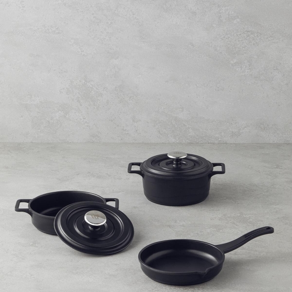 Tiny Taste Cast Iron Mini Cookware Set 14x14x14 cm Black