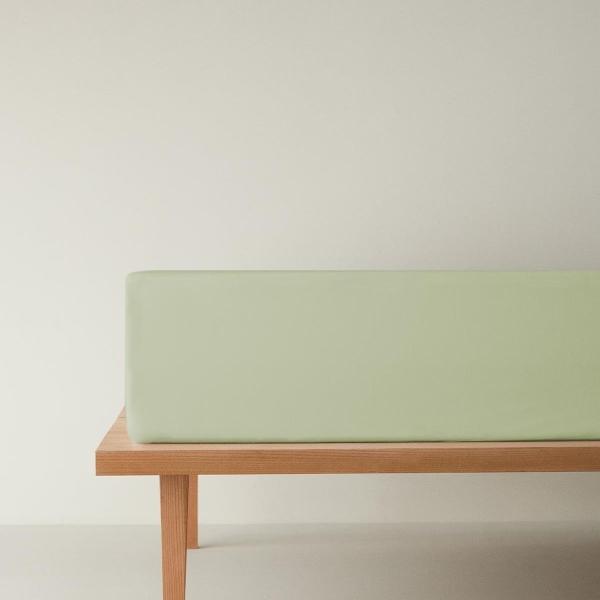 Novella Premium Soft Cotton Single Fitted Sheet 100x200 cm Light Green