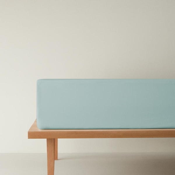 Novella Premium Soft Cotton Single Fitted Sheet 100x200 cm Light Blue