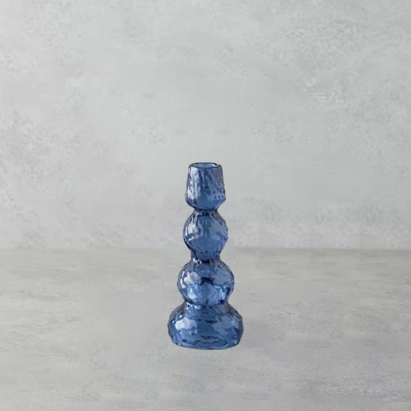 Stars Candlestick 20 cm Blue