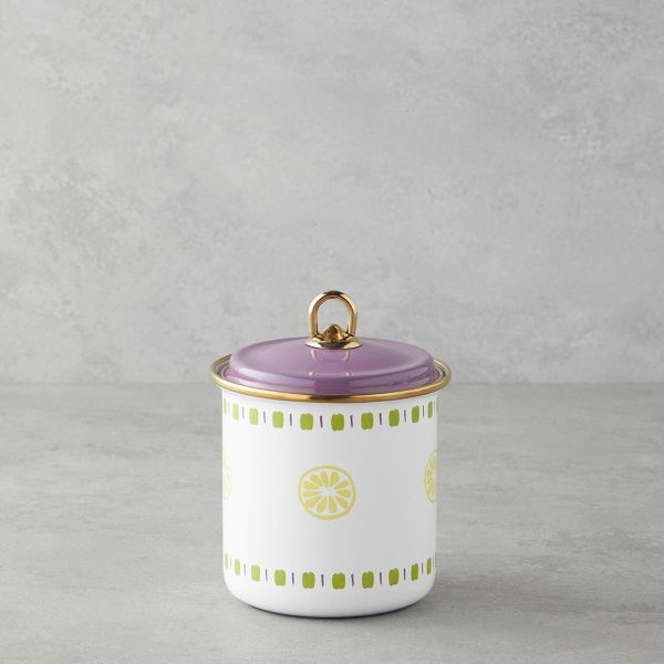 Lemon Enamel Spice Jar 1L Lilac