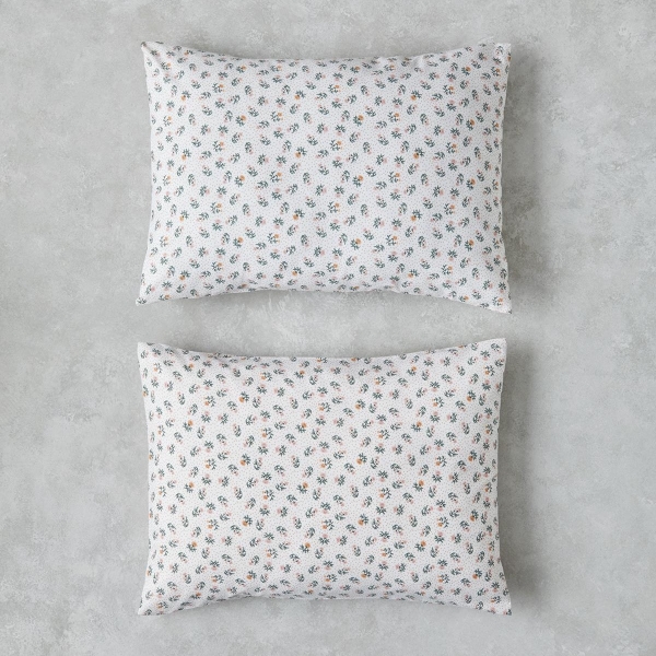 Crispy Dots Easy Iron 2-Piece Pillowcase 50x70 cm Green-Orange