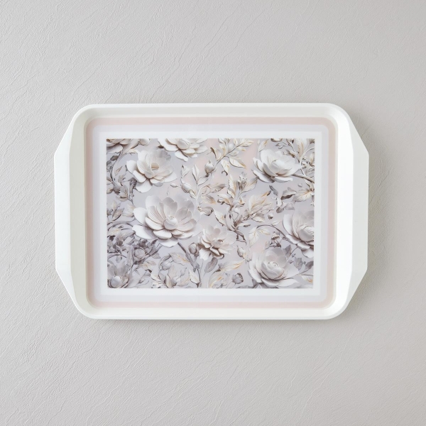 Blooming PP Non-Slip Tray 39x30 cm Cream