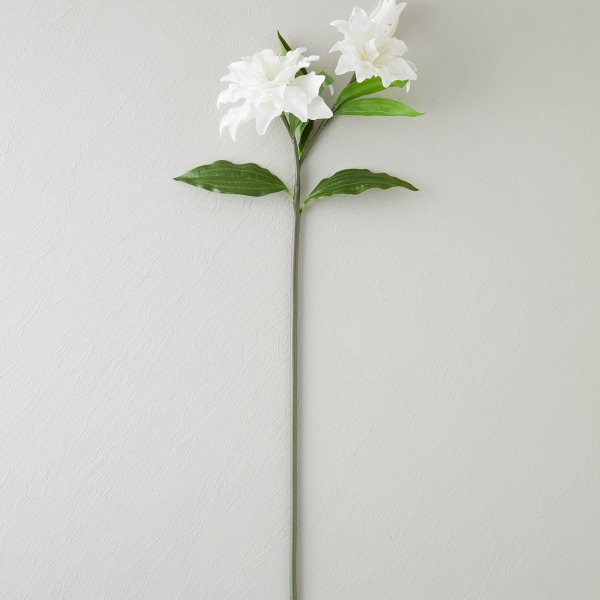 Lily Single Branch Artificial Flower 70 cm Ivory