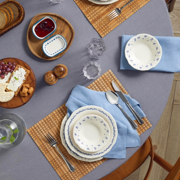 Belleza Porcelain Dinner Set 24 Pieces for 6 People Blue-White