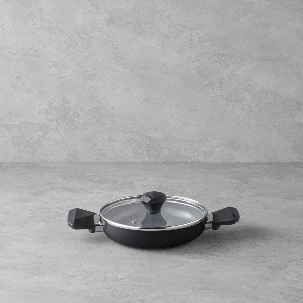 Prego CeraWell Pan with Lid 20 cm Black